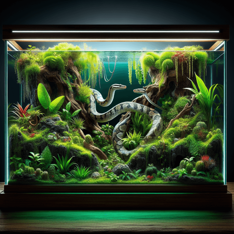 can a snake live happily in a tank without live plants 2