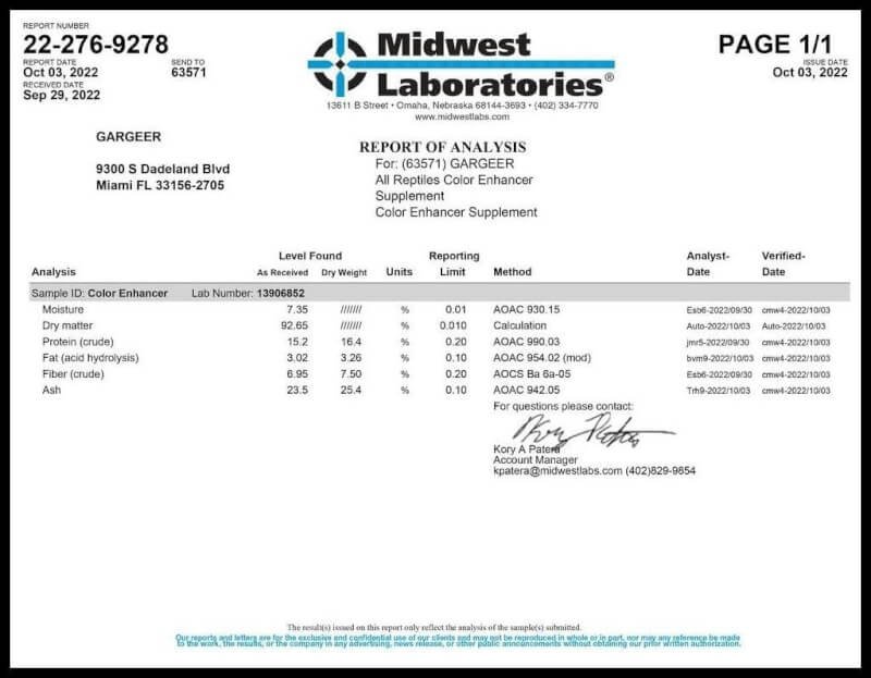 Gargeer All Reptiles Color Enhancer. Magnify Vibrant Colors, and Boost Health with Much Needed Minerals and Vitamins. 2oz Pouch for Weekly Use. Enjoy!