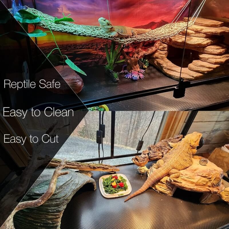 MRREPTILE Reptile Substrate Mat Carpet Bedding, Bearded Dragon Substrate, Reptile Tank Terrarium Liner for Leopard Gecko Lizard Bearded Dragon Tank Accessories