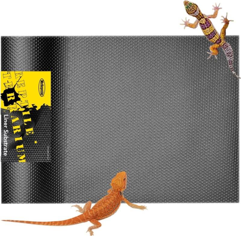 MRREPTILE Reptile Substrate Mat Carpet Bedding, Bearded Dragon Substrate, Reptile Tank Terrarium Liner for Leopard Gecko Lizard Bearded Dragon Tank Accessories