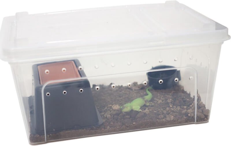 OMEM Portable Reptile Terrarium Habitat for Mini Pet Houses (L)