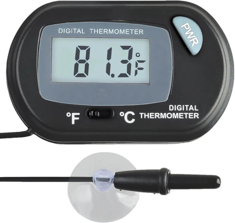 SunGrow Reptile Digital Thermometer, Waterproof Sensor Probe Monitors Temperature Accurately, Includes Replaceable Batteries, Easy to Read Display