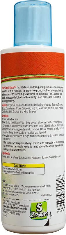 Zilla Shed-Ease Reptile Bath Treatment for Pet Lizards and Snakes, 8-Ounce