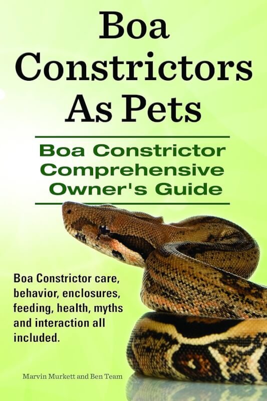 Boa Constrictors As Pets. Boa Constrictor Comprehensive Owner’s Guide. Boa Constrictor care, behavior, enclosures, interaction, feeding, health and myths all included.     Kindle Edition