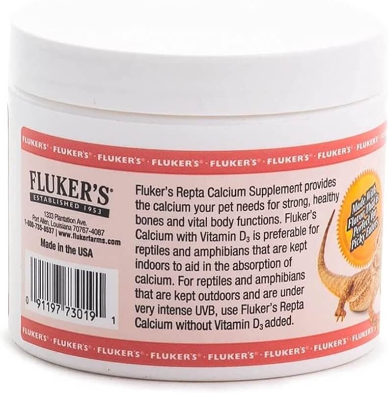 DBDPet Flukers Repta Strawberry-Banana Flavored Calcium with Vitamin D3 (4oz) - Includes Attached Pro-Tip Guide