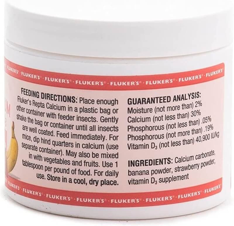 DBDPet Flukers Repta Strawberry-Banana Flavored Calcium with Vitamin D3 (4oz) - Includes Attached Pro-Tip Guide