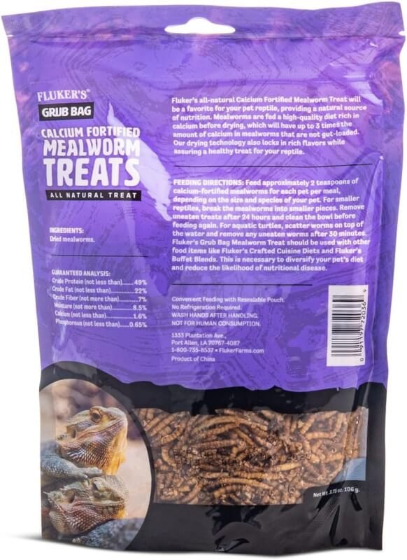 Flukers All-Natural Calcium Fortified Mealworm Treat - 3oz