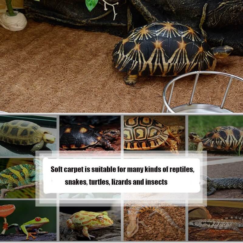 Hamiledyi Reptile Carpet Natural Coconut Fiber Tortoise Carpet Mats for Pet Terrarium Liner Reptile Supplies for Lizard Snake Chamelon Turtle Bedding Bunny Rabbit Mat (15*Sheets)