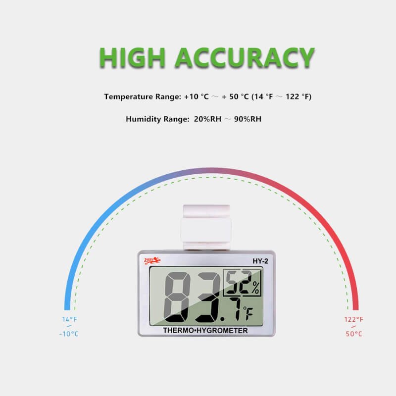 Reptile Thermometer Hygrometer LCD Digital Humidity Gauge, Worked with Reptile Heat Pad to Monitor Temperature  Humidity in Reptile Terrarium, Perfect for Turtle/Snake/Lizard/Frog/Spider/Plant Box