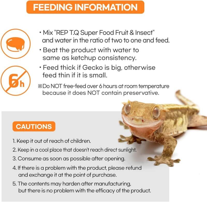 REPTQ Super Food (Fruit  Insect) - Protein, Lactic Acid, Vitamin D3 - Natural Crested Gecko Food - Omnivore Food Mix for Pet Reptiles  Bearded Dragons