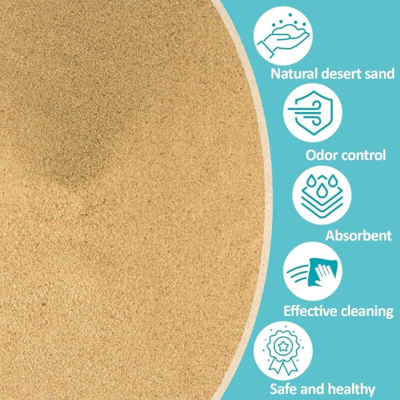 Sukh Hamster Desert Sand 47OZ - Fine Sand Bath for Reptile Hermit Crab Dwarf Hamster Chinchilla Gerbil Turtle as Zoo Med Repti Sand Substrate Hamster Bedding Cleaning Supplies Odor Control Hides Dig