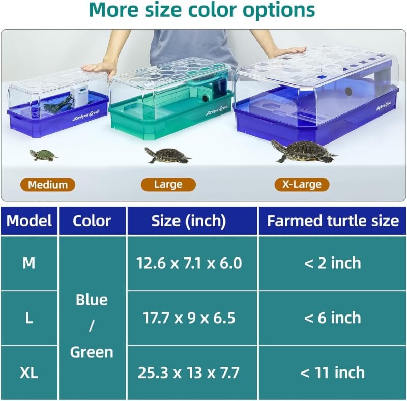 Wedoelsim 25.3 Reptile Habitat: All-in-One Terrarium for Turtles, Horned Frogs, Hermit Crabs, and Small Reptiles - Featuring Pump, Filter, Shower Function, and Easy Water Change