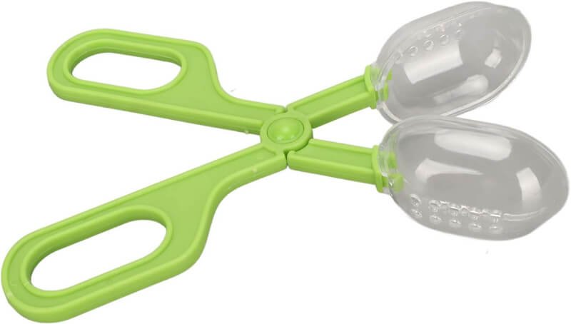 Zerodis Reptile Feeding Clamp Poop Tongs Reptile Feeding Tool Reptile Poop Scoop with Vents for Tortoise Lizard Spider (Green)