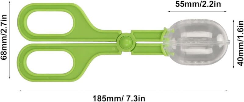 Zerodis Reptile Feeding Clamp Poop Tongs Reptile Feeding Tool Reptile Poop Scoop with Vents for Tortoise Lizard Spider (Green)