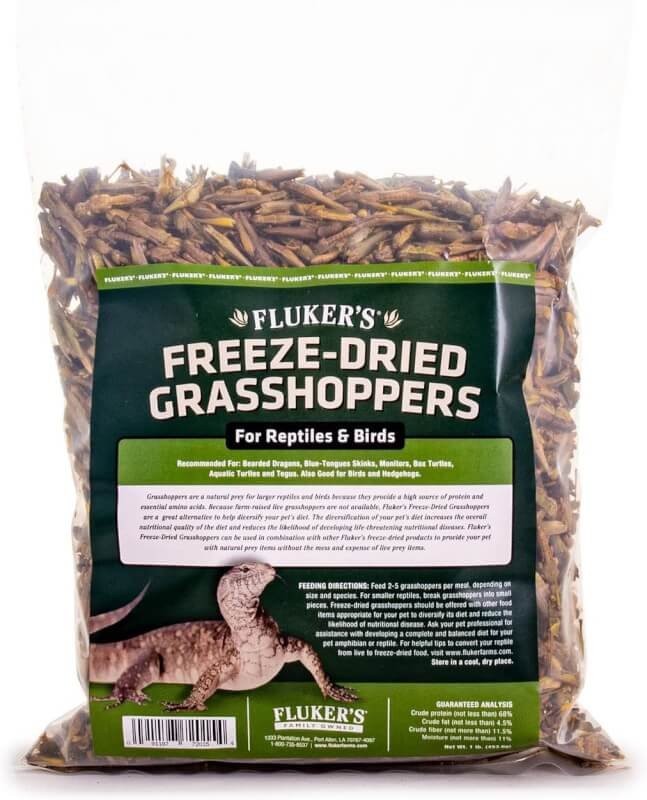 Flukers Freeze Dried Grasshoppers for Reptiles, Packed with Protein and Essential Nutrients, 1 lb Value Pack