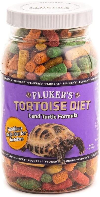 Flukers Tortoise Diet, Large Pellet Food - Land Turtle Formula, 7oz