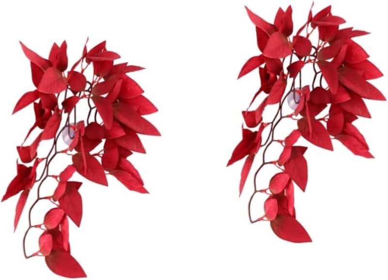 FRCOLOR 2pcs Aquarium Plant Terrarium Plants Rattan for Fish Faux Plant Artificial Plants for Aquarium Reptile Pond Plants Live Fake Plants Fish Tank Decoration Aquatic Plants Leaves