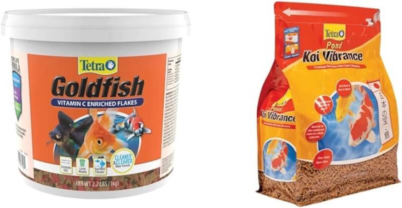 Tetra Goldfish Flakes 2.2 Pound Bucket, Nutritionally Balanced Diet For Aquarium Fish  16485 Koi Vibrance Sticks Fish Food, 2.42 Pound