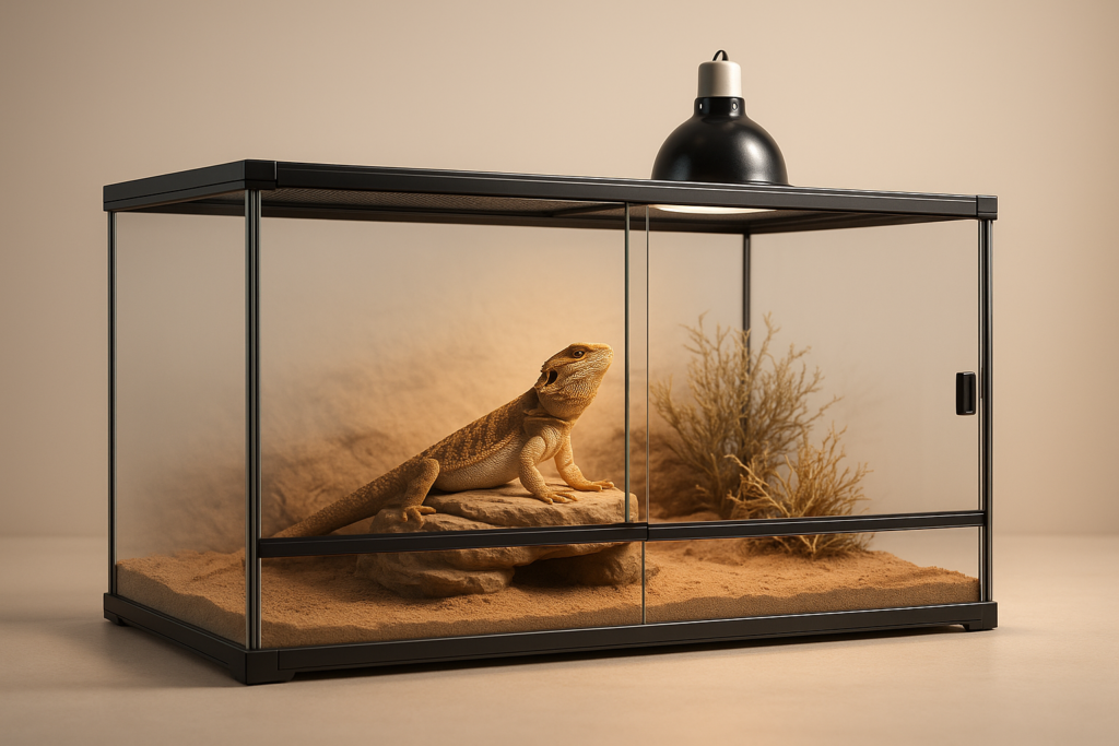 Phailozoo Gallon Bearded Dragon Tank,48 x x Reptile Tank with Sliding Door Top Screen Ventilation, Front Opening Reptile Enclosure for Easy Maintenance
