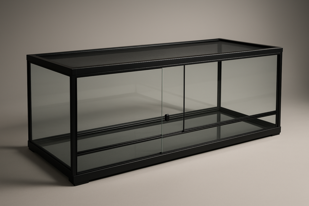 REPTI ZOO 67Gallon Reptile Large Terrarium Upgrade Glass Front Opening Tank Sliding Door with Screen Ventilation Reptile Terrarium About x x 18(Knock-Down)