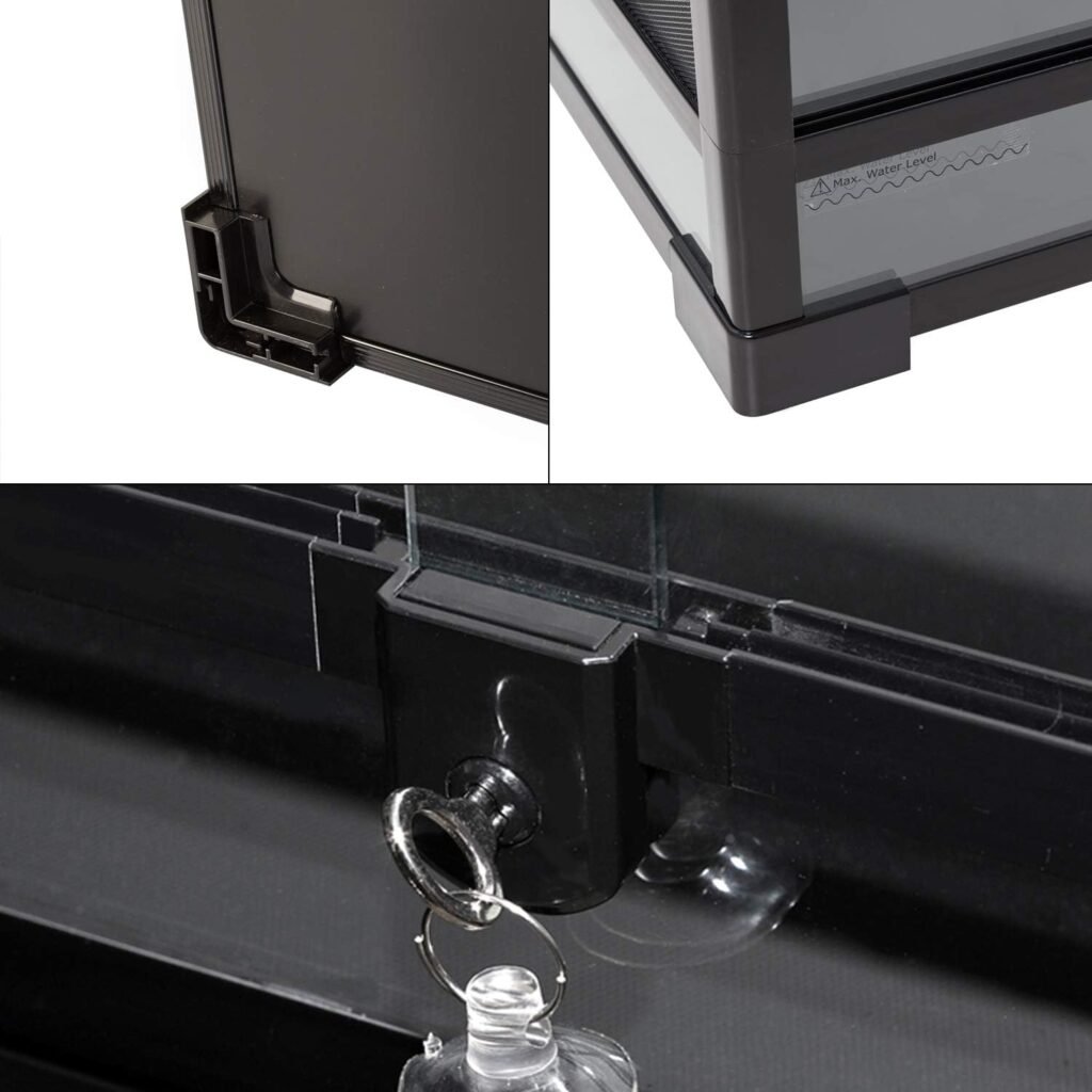 REPTI ZOO 67Gallon Reptile Large Terrarium Upgrade Glass Front Opening Tank Sliding Door with Screen Ventilation Reptile Terrarium About x x 18(Knock-Down)